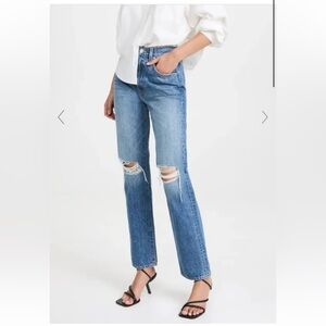 SLVRLAKE London Straight Gimme Shelter Light Blue Distressed Jeans